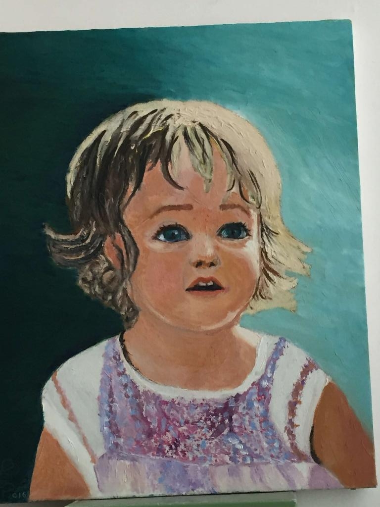 Elodie à 18 mois, Peinture (Huile) par Laurence GUILLOUËT-MIGLIANICO