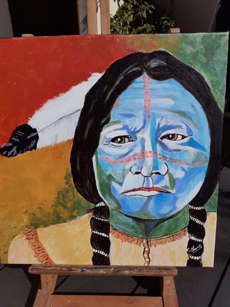 Carte virtuelle Sitting bull pop art